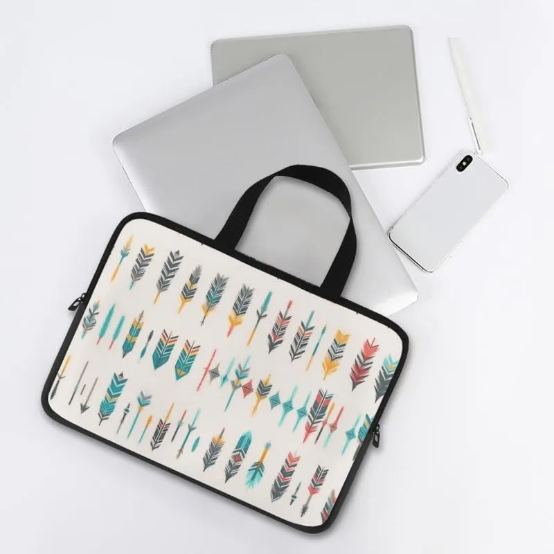 Geometric Pattern Laptop Bag Sea Wave Stylish Notebook Bags Retro Cow Spots Computer Case for Laptop or Tablet