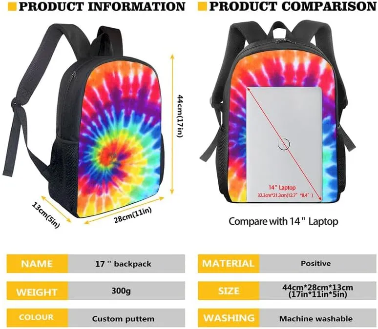 Geometric Rhombic Modern 3 in 1 School Bags Set Backpacks With Ethnic Tribal Circular Lunch Bags and Pencil Case for Teens Students Boys Girls