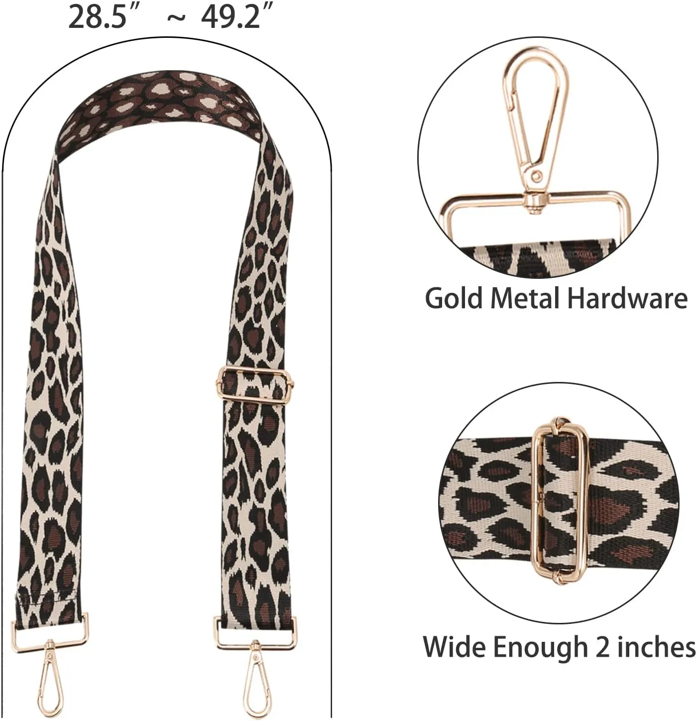 GINJKGO Purse Straps Replacement Crossbody - Adjustable Bag Strap for Purses, Wide Shoulder Strap for Women Guitar Purses