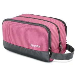Gonex Travel Toiletry Bag Nylon, Cosmetic Makeup Bag for Women, Dopp Kit Shaving Bag Toiletry Organizer Pink