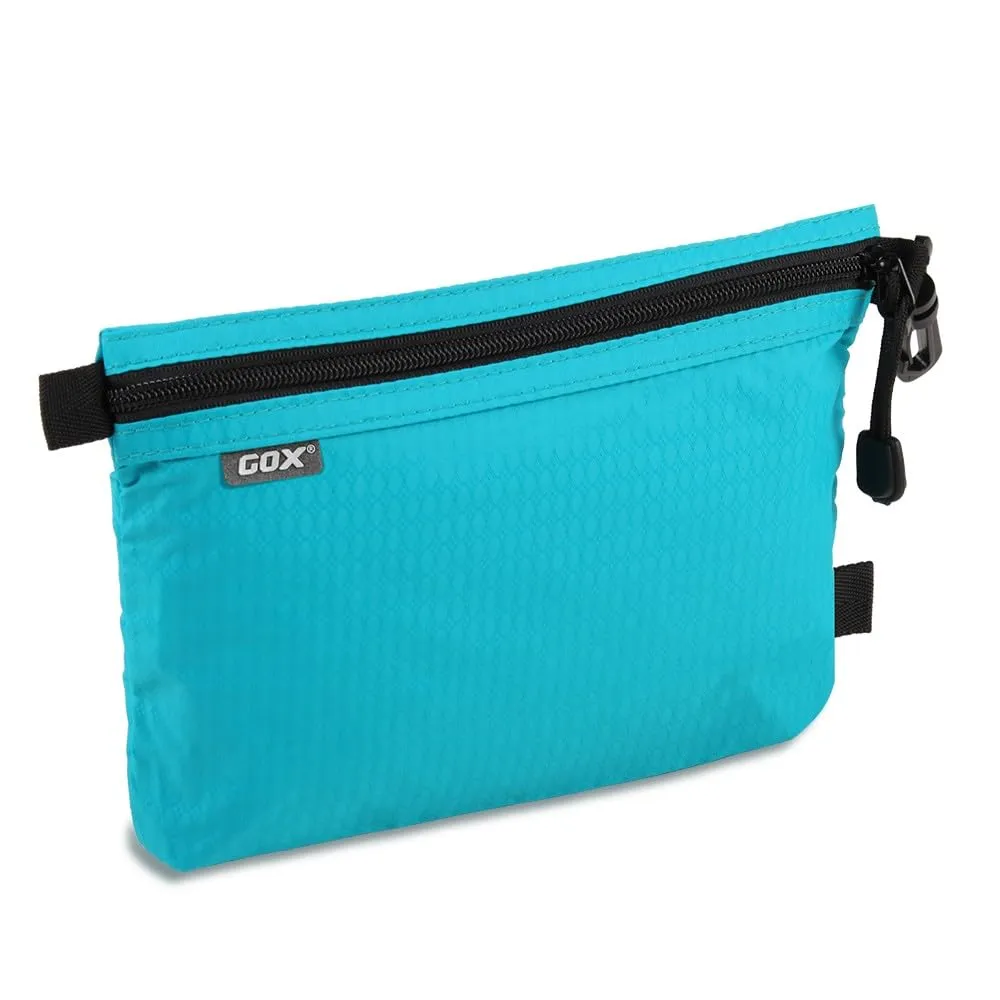 GOX Travel Toiletry Bag Carry On Zipper Pouch Cosmetic Kit Makeup Digital Bag Water Resistant Nylon (Turquoise)