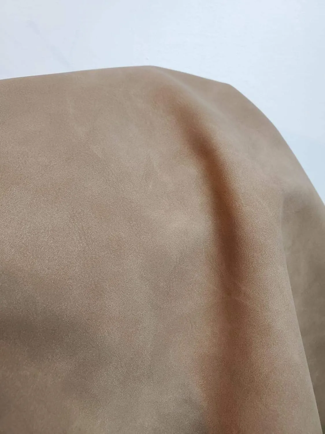 Gray Taupe Suede Nubuck Faux Vegan (Peta Approved) Leather Synthetic Pleather 0.9 mm 1 Yard 52 inch Wide x 36 inch Long Soft Smooth Upholstery (Grey Suede)