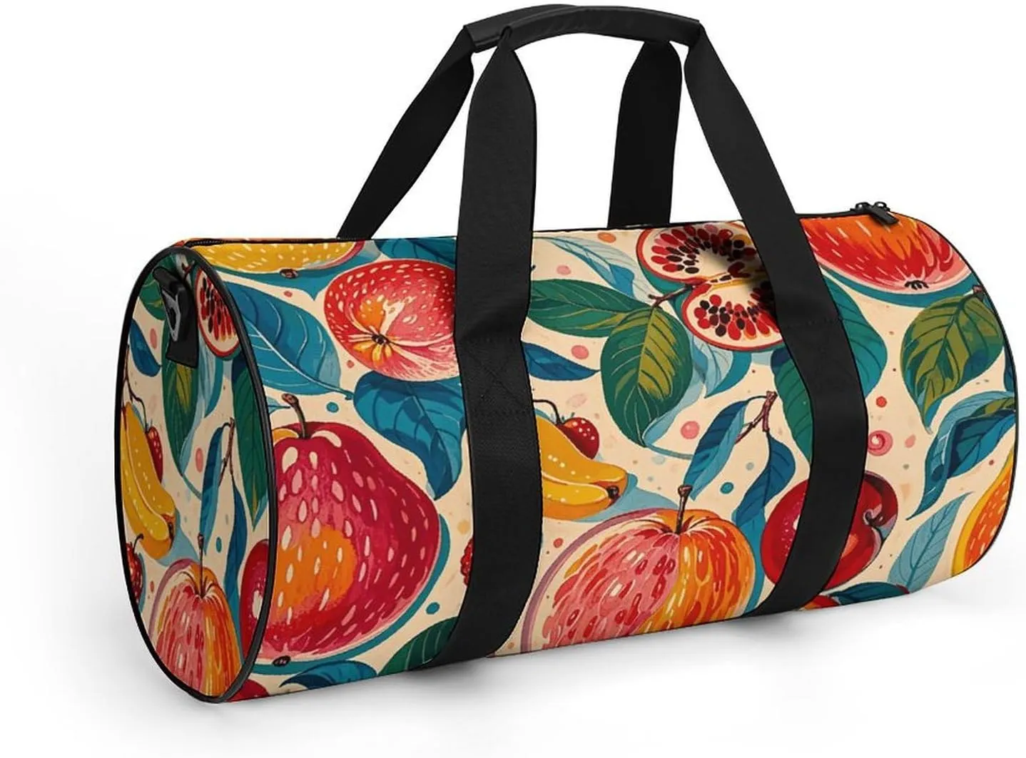 Gym Bags for Men Women Antique Fruit Pattern Duffle Bag Travel Overnight Bag with Shoe Compartment Tote Bags
