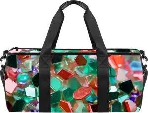 Gym Bags for Women,Duffle Bag for Travel,Colorful Hexagon Geometric Watercolor,Gym Bag for Men