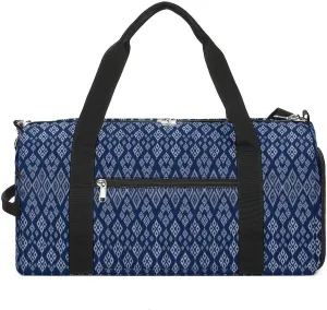 Gym Duffel Bag with Shoe Compartment Wet Pocket, Geometric Ethnic Asian Oriental Travel Bag for Men Women