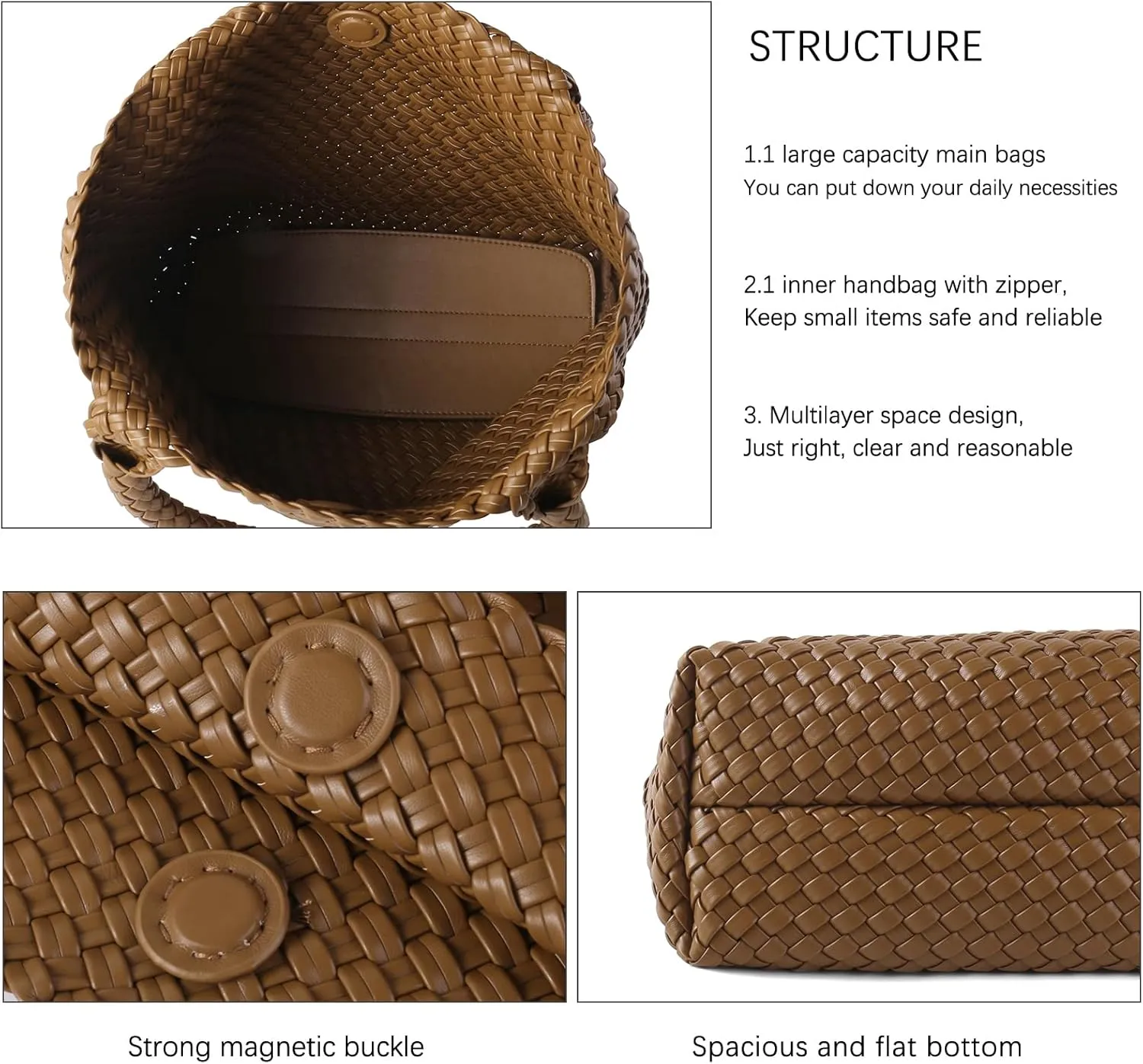 Hand Woven Bag Tote BagS For Women Top Handle Shoulder Vegan Leather Large Travel Beach Hobo Handbag