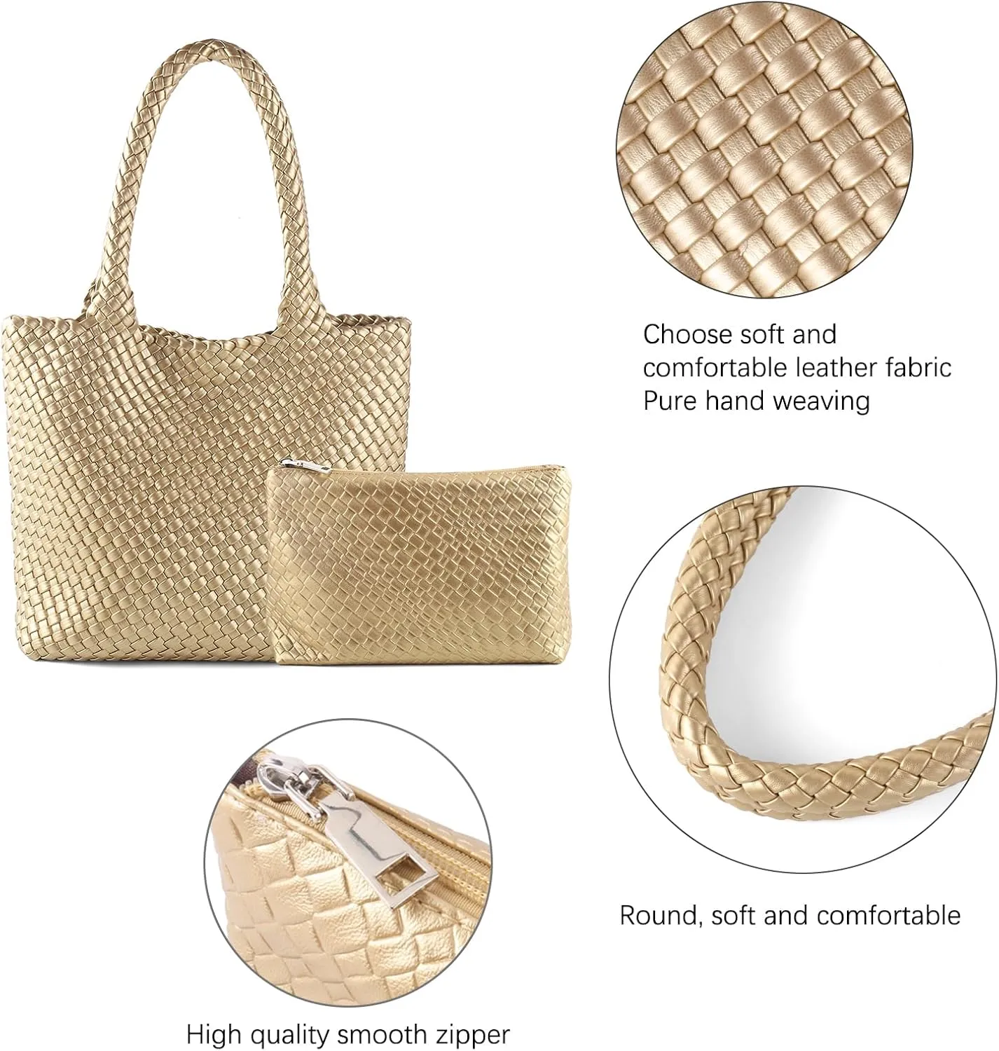 Hand Woven Bag Tote BagS For Women Top Handle Shoulder Vegan Leather Large Travel Beach Hobo Handbag