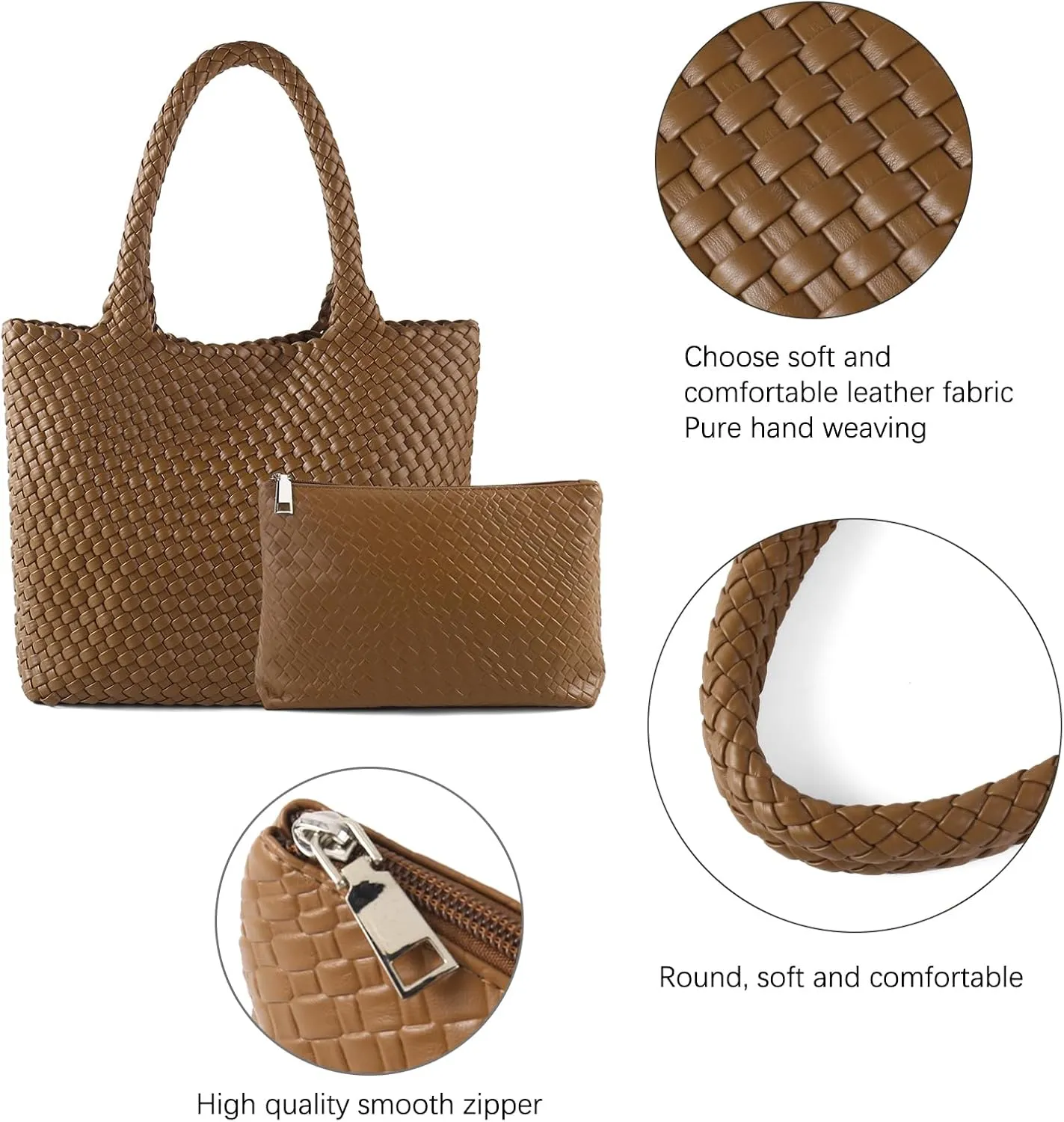 Hand Woven Bag Tote BagS For Women Top Handle Shoulder Vegan Leather Large Travel Beach Hobo Handbag