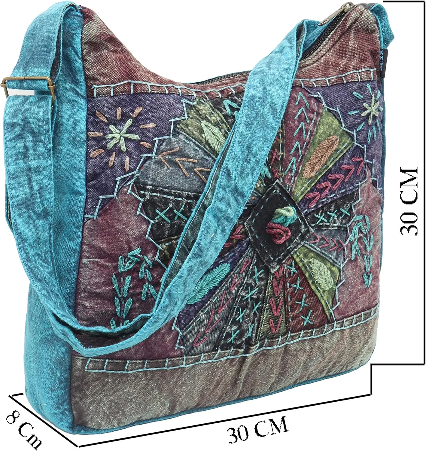 Handmade, Cotton messenger style shoulder bags for women.