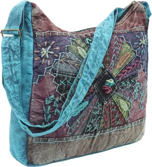 Handmade, Cotton messenger style shoulder bags for women.