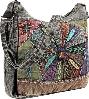 Handmade, Cotton messenger style shoulder bags for women.
