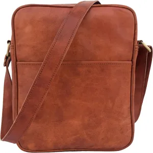 Handmade Vintage Leather Messenger Crossbody Bag Men Women Unisex Teens Satchel Handbag Sling Bags Fits iPad/Tab Mini, Small 11 Inches