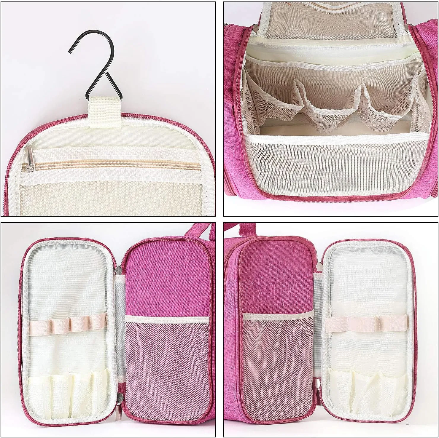 Hanging Toiletry Bag Extra Large Capacity | Premium Travel Organizer Bags For Men And Women | Durable Waterproof Nylon Bathroom, Shower, Makeup Bag For Toiletries, Cosmetics, Brushes