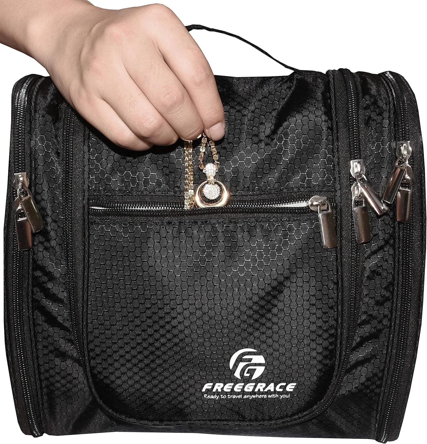 Hanging Toiletry Bag Extra Large Capacity | Premium Travel Organizer Bags For Men And Women | Durable Waterproof Nylon Bathroom, Shower, Makeup Bag For Toiletries, Cosmetics, Brushes