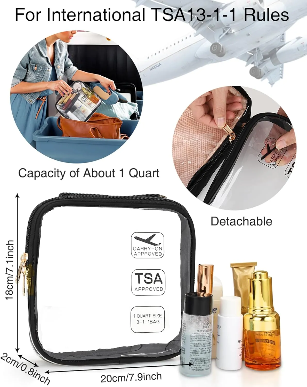 Hanging Toiletry Bag for Women Travel Makeup Bag TSA Approved Clear Bag for Toiletries Waterproof Cosmetic Bag Toiletry Bag for Women Men Travel Toiletry Organizer for Bathroom Shower