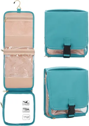 Hanging Toiletry Bag for Women with Tsa Approved Toiletry Bag, Travel Foldable Toiletries Bag Cosmetics Jewelry Toiletry Bag Water Resistant Makeup Organizer for Traveling