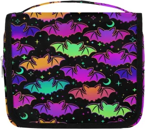Hanging Toiletry Bag Halloween Bat Women Travel Makeup Bag Organizer Toiletries Bag for Travel Size Essentials Accessories Cosmetics