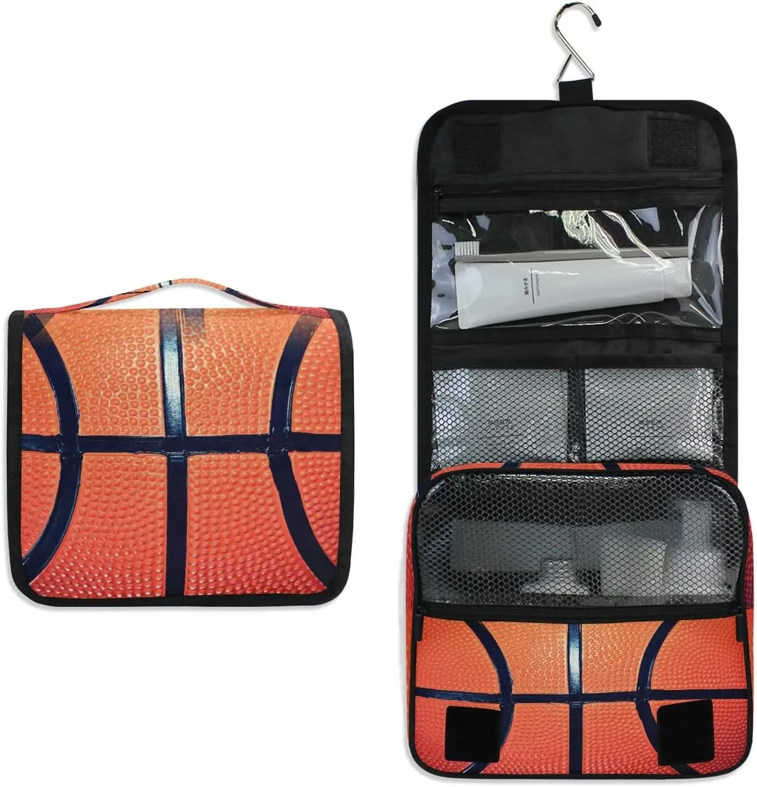 Hanging Toiletry Bag Sport Ball Basketball Portable Travel Cosmetic Makeup Bag Bathroom Shower Shaving Kit Organizer Bag for Men Women