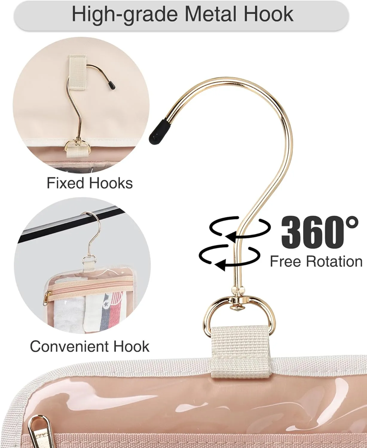 Hanging Toiletry Bag Travel Makeup Bag TSA Approved Clear Bag for Toiletries Waterproof Cosmetic Bag Toiletry Bag for Women Men Travel Toiletry Organizer for Bathroom Shower