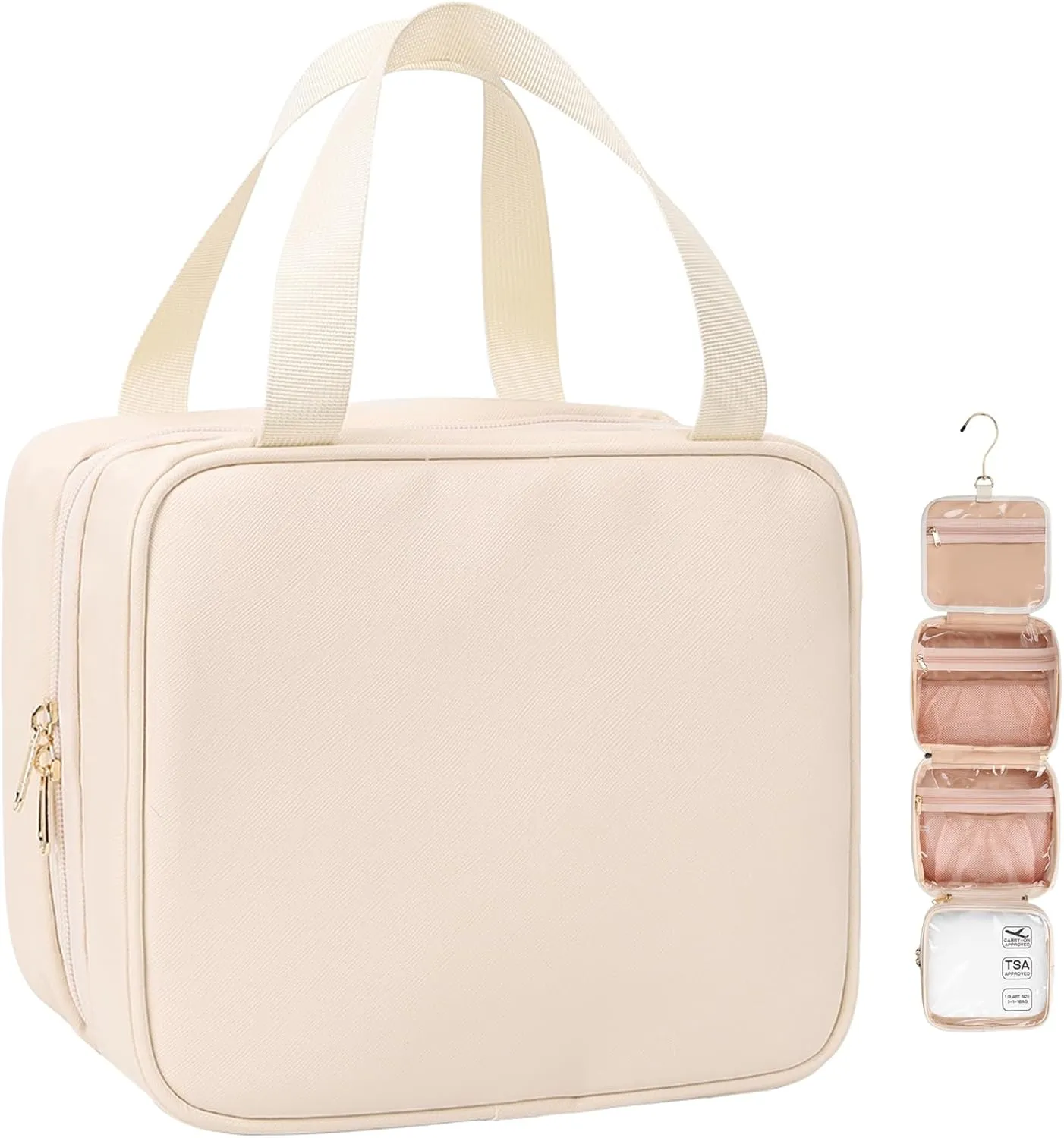 Hanging Toiletry Bag Travel Makeup Bag TSA Approved Clear Bag for Toiletries Waterproof Cosmetic Bag Toiletry Bag for Women Men Travel Toiletry Organizer for Bathroom Shower