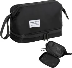 Hanging Travel Toiletry Bag for Men,Shaving Bag,Waterproof,Dry Wet Separation,Large Capacity, 8.66 x 4.92 x 6.5 In, Suitable for Accessoriestravel Toiletry Organizer(Men, Jet Black)