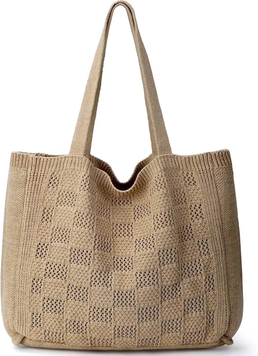 hatisan Crochet Bags for Women - Large Tote Aesthetic Handbag Shoulder Hippie Knit Bag