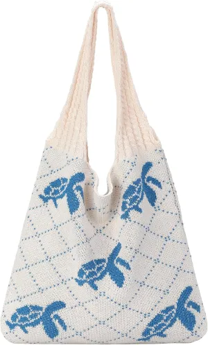 hatisan Crochet Bags for Women - Summer Beach Tote, Aesthetic Hippie Knit Bag