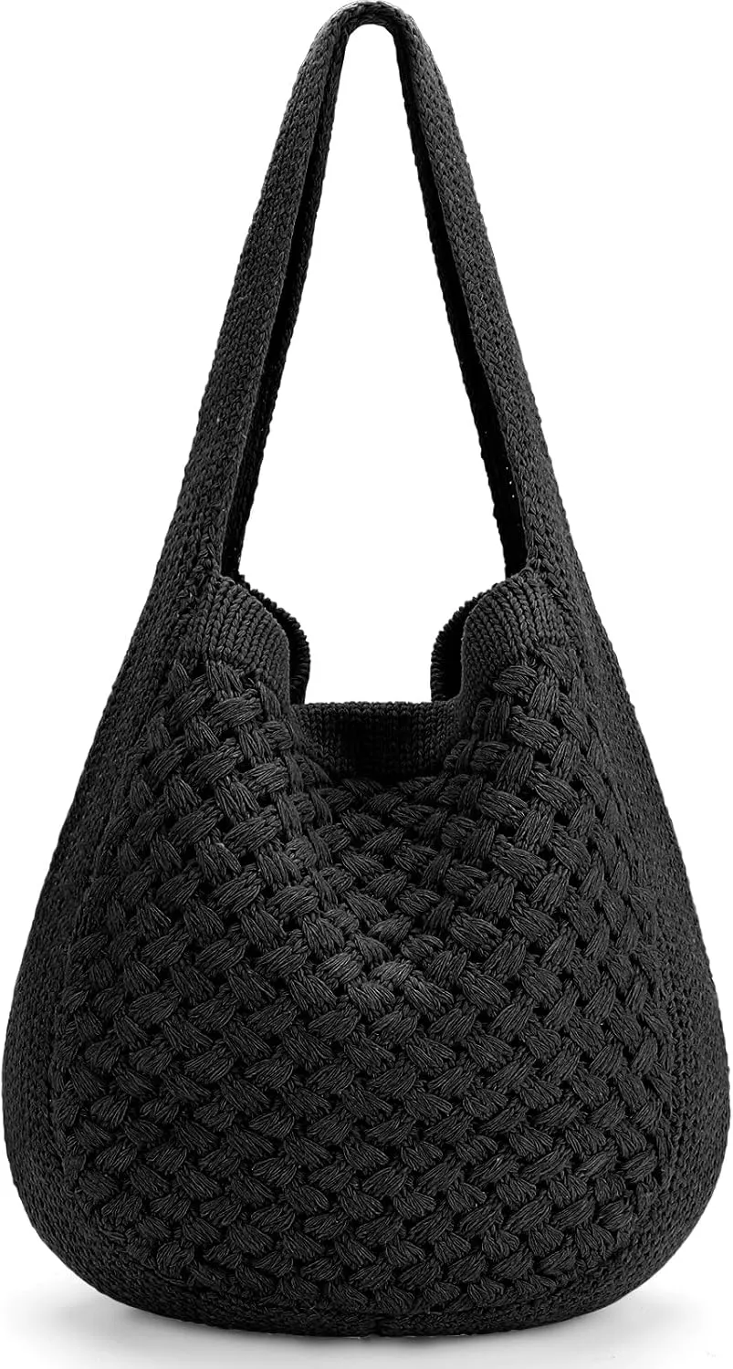 Hatisan Women's Crochet Tote Bags - Large Aesthetic Knit Shoulder Handbags