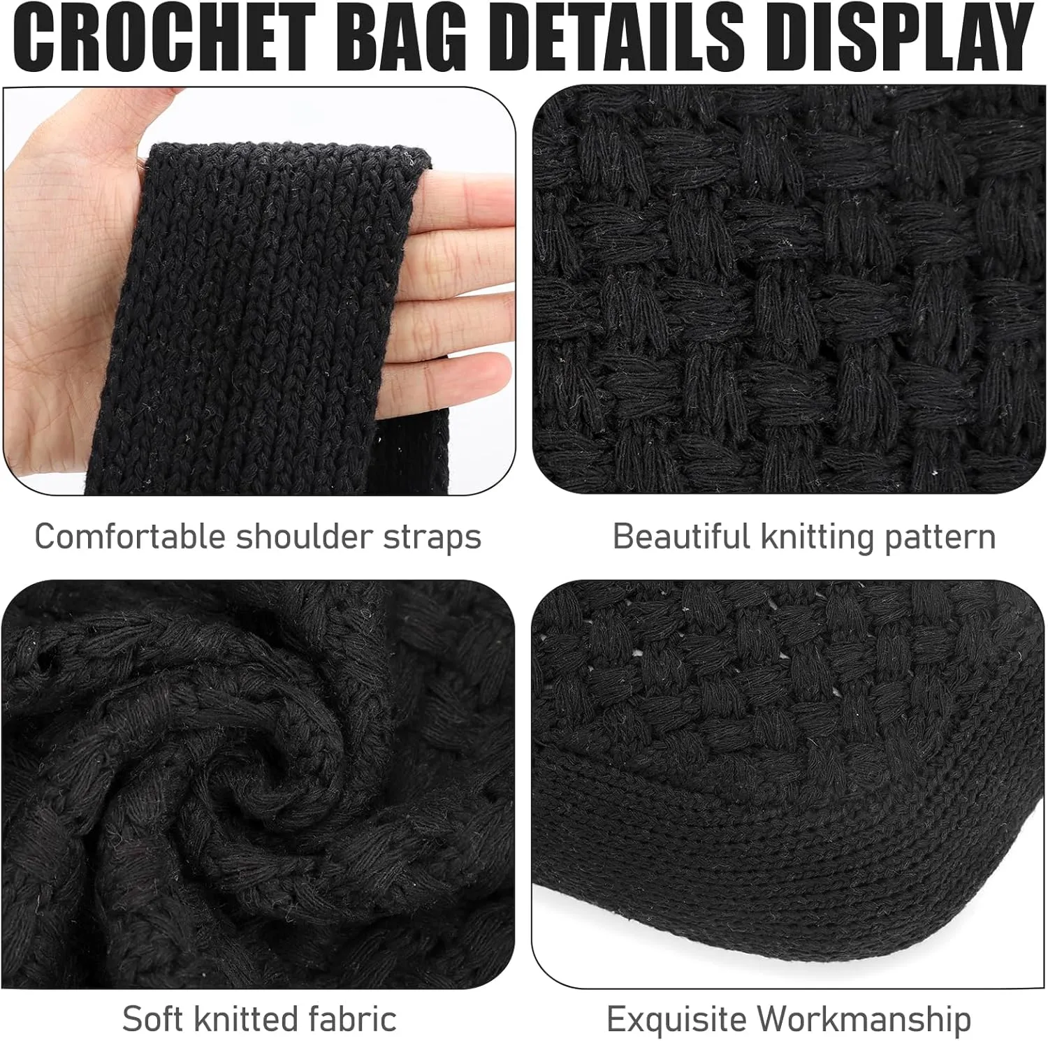 Hatisan Women's Crochet Tote Bags - Large Aesthetic Knit Shoulder Handbags