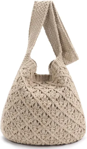 Hatisan Women's Crochet Tote Bags - Large Aesthetic Knit Shoulder Handbags