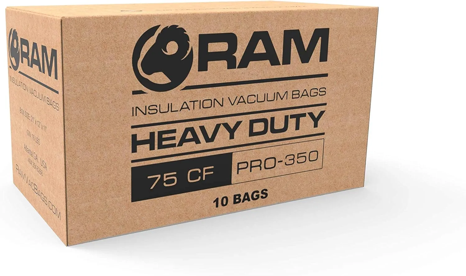 Heavy Duty Insulation Vacuum Bags by RAM - Size 6 ft x 4 ft - Holds EST 75 Cubic Feet - Low Dust Bag (10)