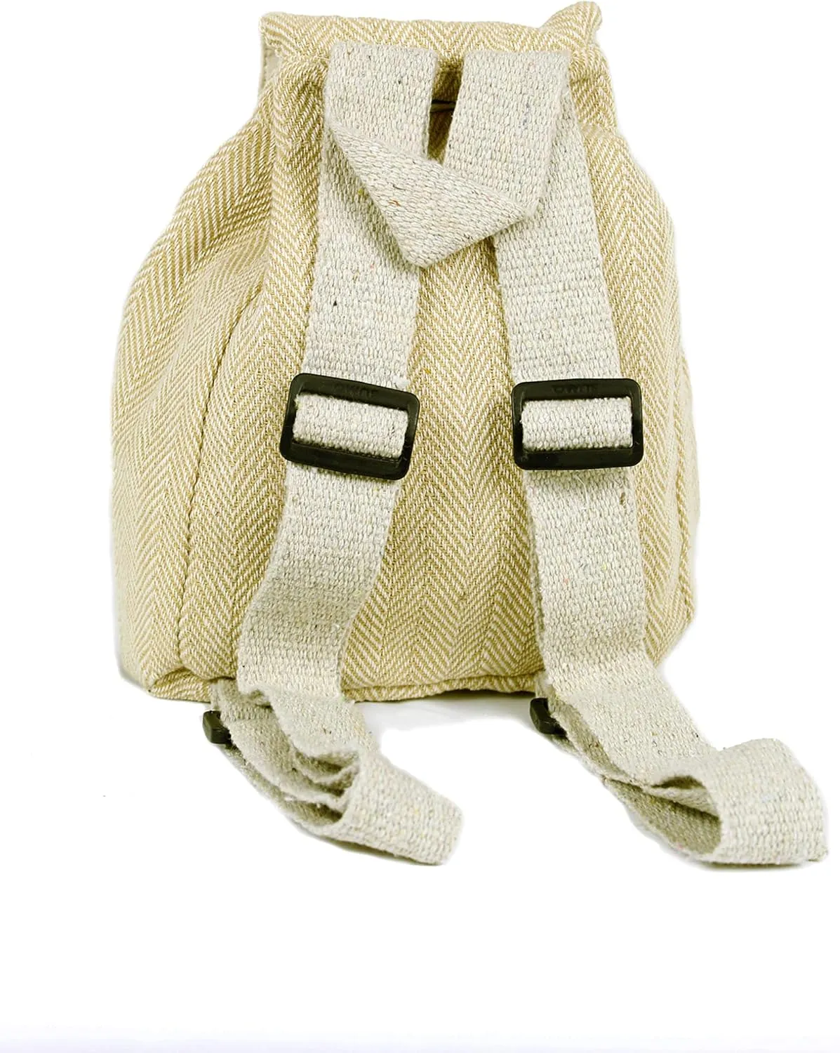Hemp small bag for women Light Weight Adjustable strap string closure cute backpack Bag for travel casual daypack (Beige)