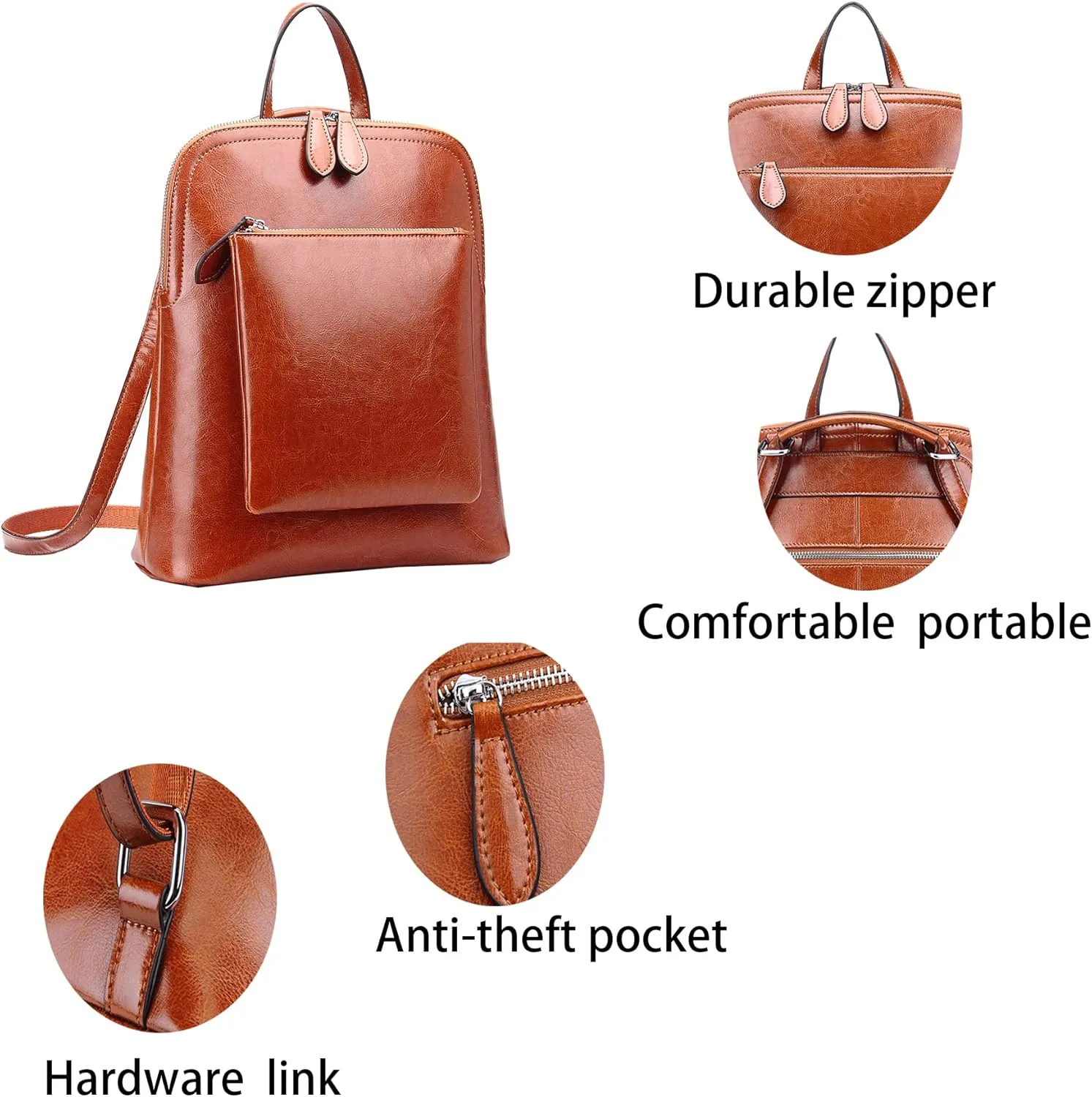 HESHE Backpack for Women Leather Backpack Purse Convertible Designer Bag Back Pack for Work Everything Bag