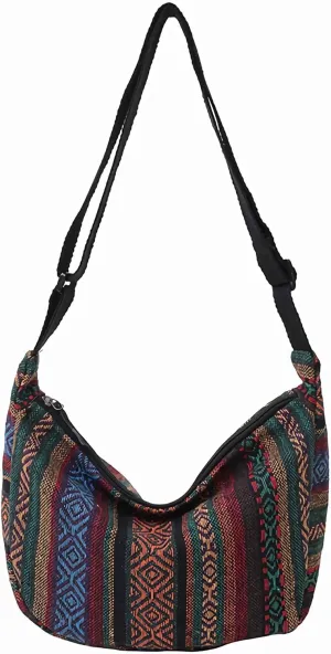 hippie cloth purses for women, cute Small hobo boho purses crescent crossbody bags, vintage aesthetic bags