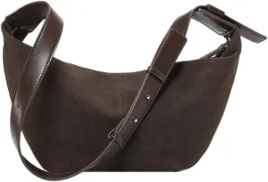 Hobo Bags for Women Crescent Bag Suede Tote Bag Suede Bag Slouchy Shoulder Bag Trendy Crossbody Bags for Women 2024
