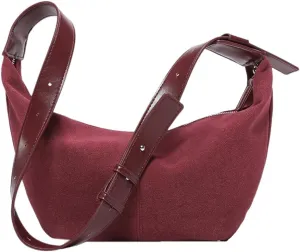 Hobo Bags for Women Crescent Bag Suede Tote Bag Suede Bag Slouchy Shoulder Bag Trendy Crossbody Bags for Women 2024