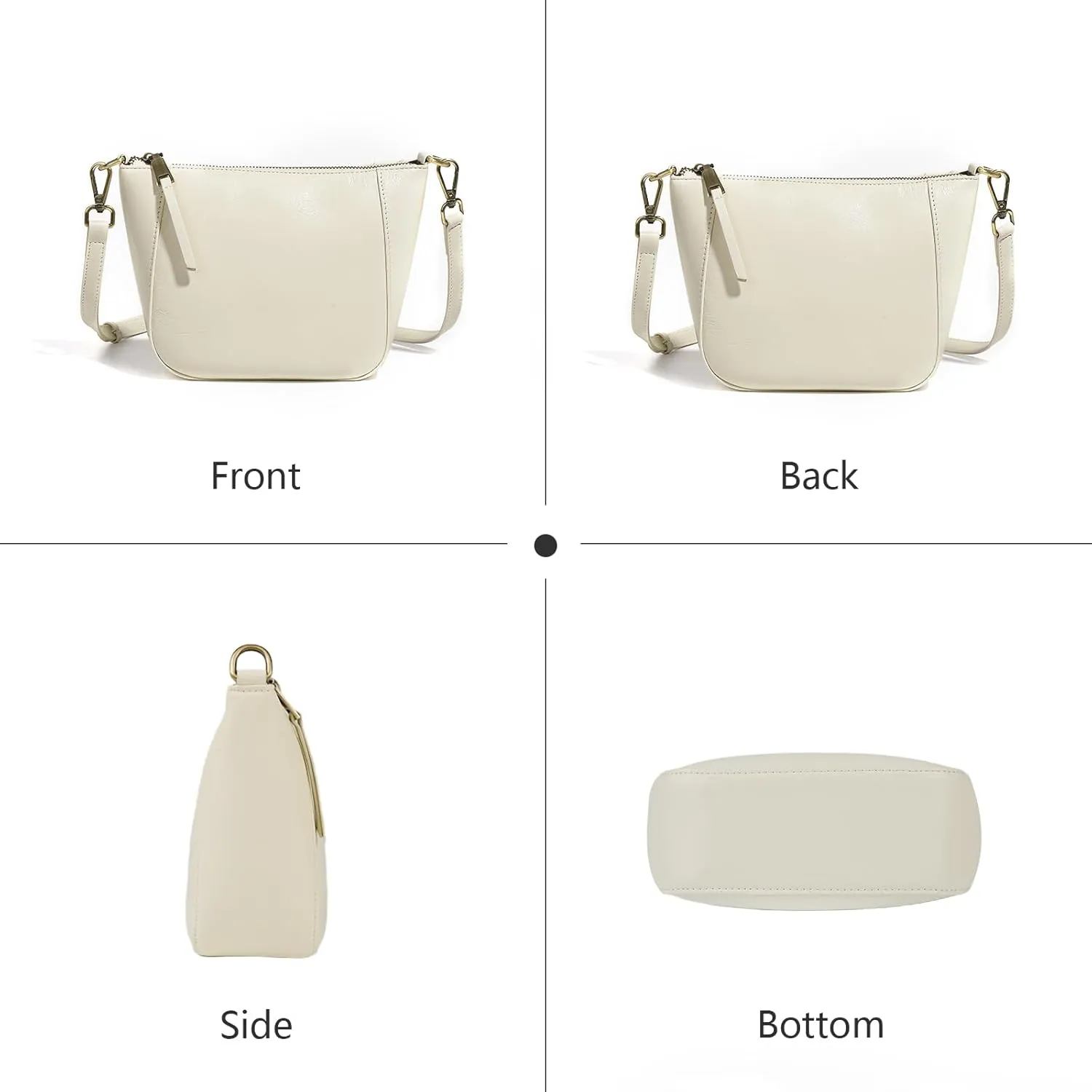 Hobo Bags for Women, Genuine Leather Crossbody Purse with Adjustable Strap, Lightweight Shoulder Bag