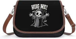 Hug Grim Reaper Trendy Crossbody Bags Purses for Women Casual Shoulder Handbags with Adjustable Wide Strap