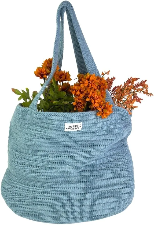 Humble Hilo Knitted Tote Bag Large Versatile Soft Bucket Purse