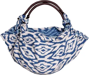 Indigo-Dyed Wrapping Cloth FUROSHIKI & Bag Handle Set Reusable Grocery Eco Bag