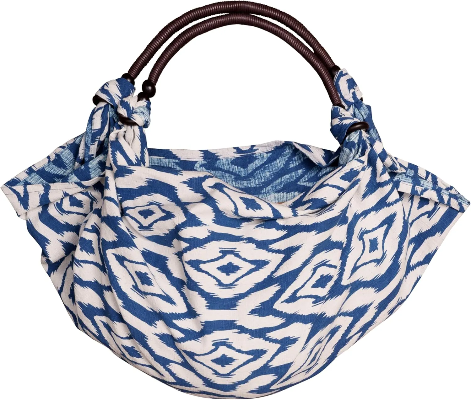 Indigo-Dyed Wrapping Cloth FUROSHIKI & Bag Handle Set Reusable Grocery Eco Bag