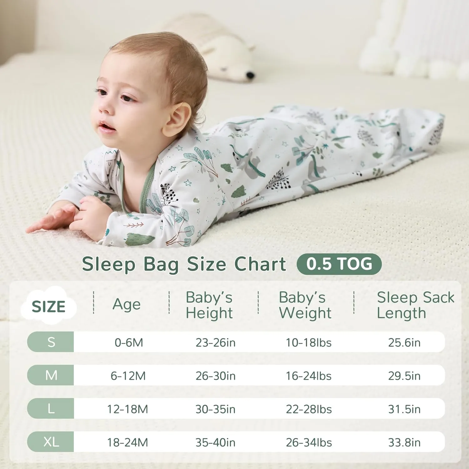 JELLYMONI Baby Sleep Sack 12-18 Months Wearable Blanket for Baby, 100% Cotton 2 Pack Infant Toddler Baby Wearable Blanket Lightweight Soft 2-Way Zipper Sleeping Sack