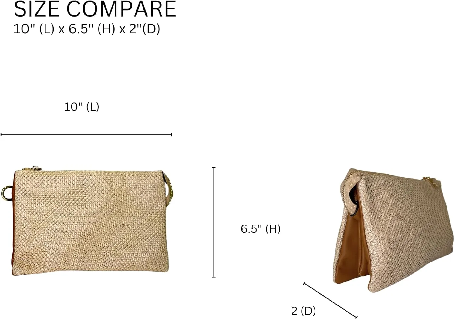 JEN & CO. Izzy Vegan Leather Straw Woven Crossbody Bags Clutch Purses Wristlet Wallet Shoulder Handbag for Women