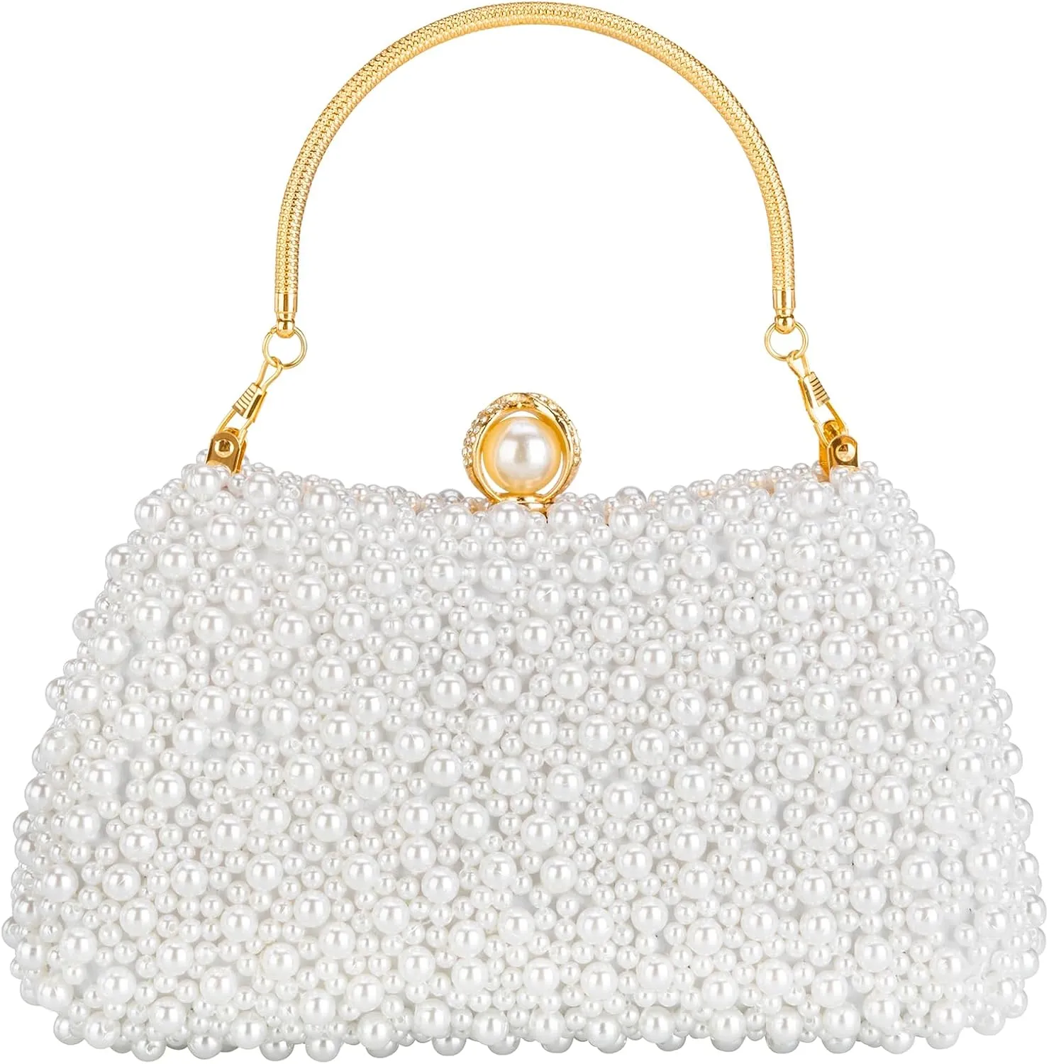 jessie Evening Bags and Clutches, Women's Beaded Evening Handbags Cocktail Prom Bridal Pearl Clutch Purses for Women Wedding