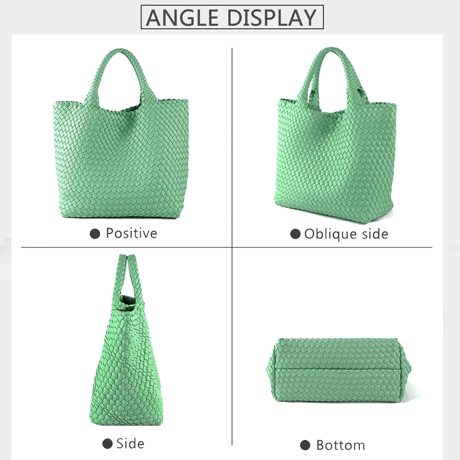 JINMANXUE Fashion Woven Bag Shopper Bag Travel Handbags and Purses Women Tote Bag Large Capacity Shoulder Bags