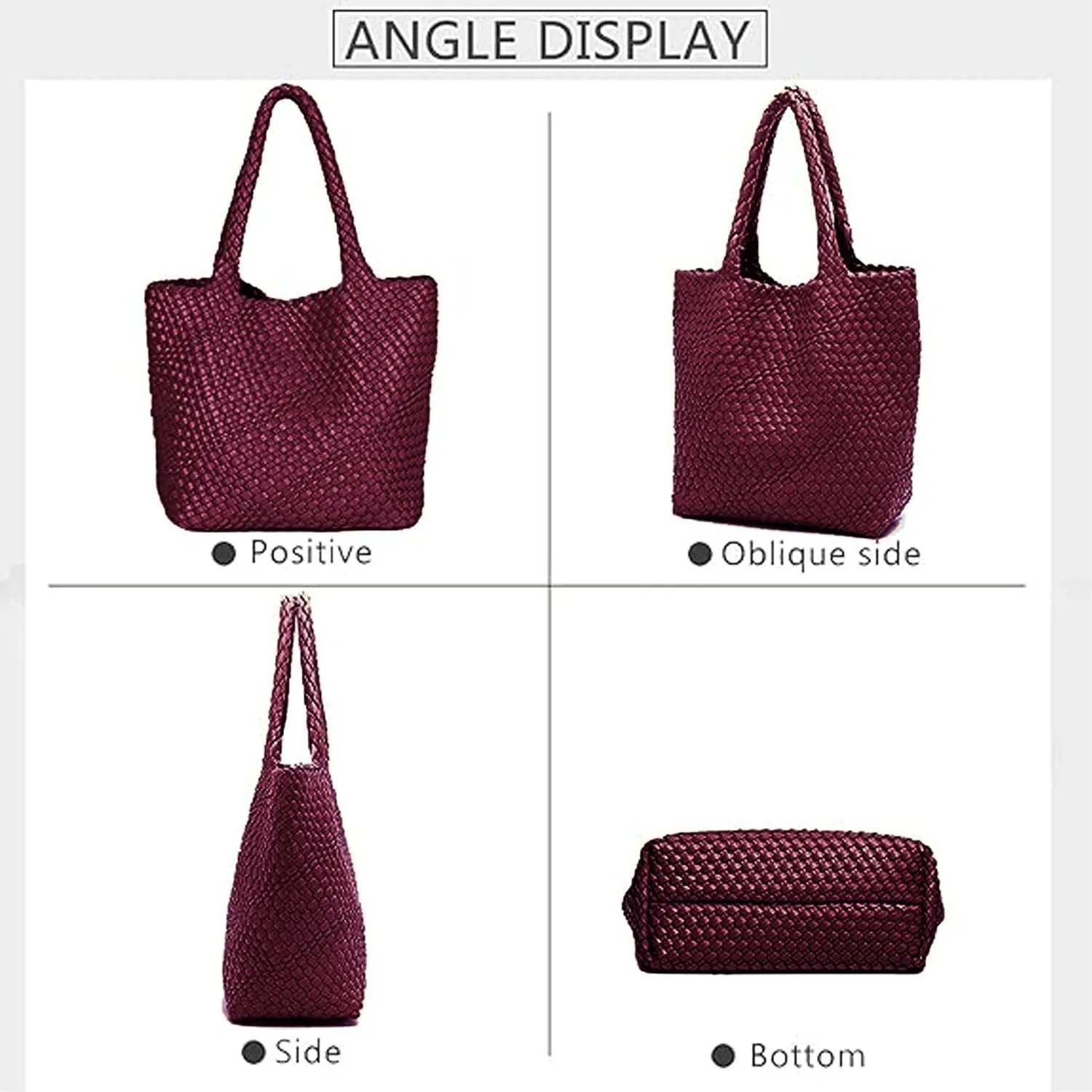JINMANXUE Fashion Woven Bag Shopper Bag Travel Handbags and Purses Women Tote Bag Large Capacity Shoulder Bags