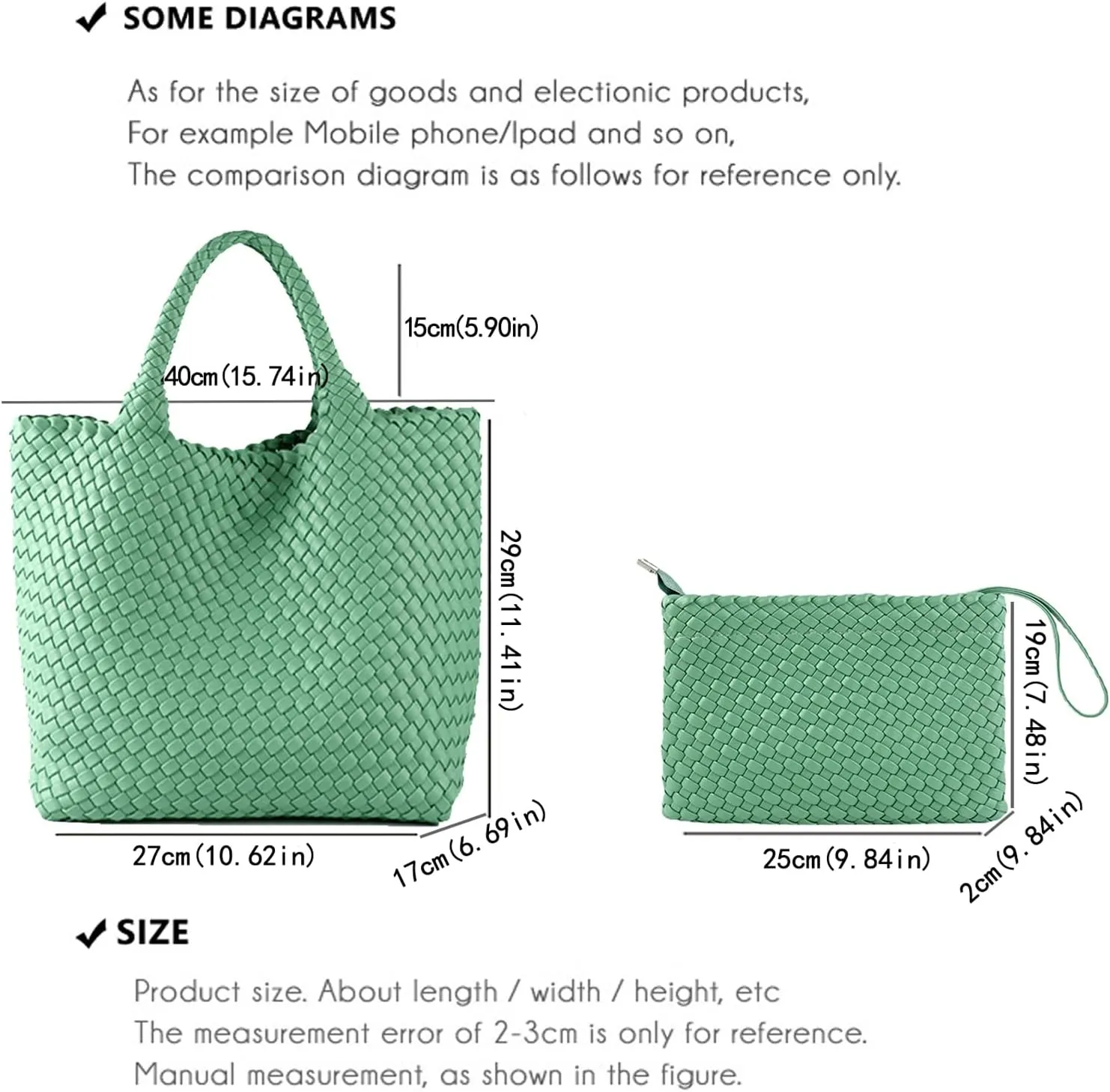 JINMANXUE Fashion Woven Bag Shopper Bag Travel Handbags and Purses Women Tote Bag Large Capacity Shoulder Bags