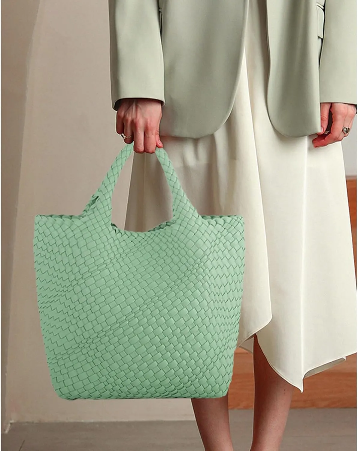 JINMANXUE Fashion Woven Bag Shopper Bag Travel Handbags and Purses Women Tote Bag Large Capacity Shoulder Bags
