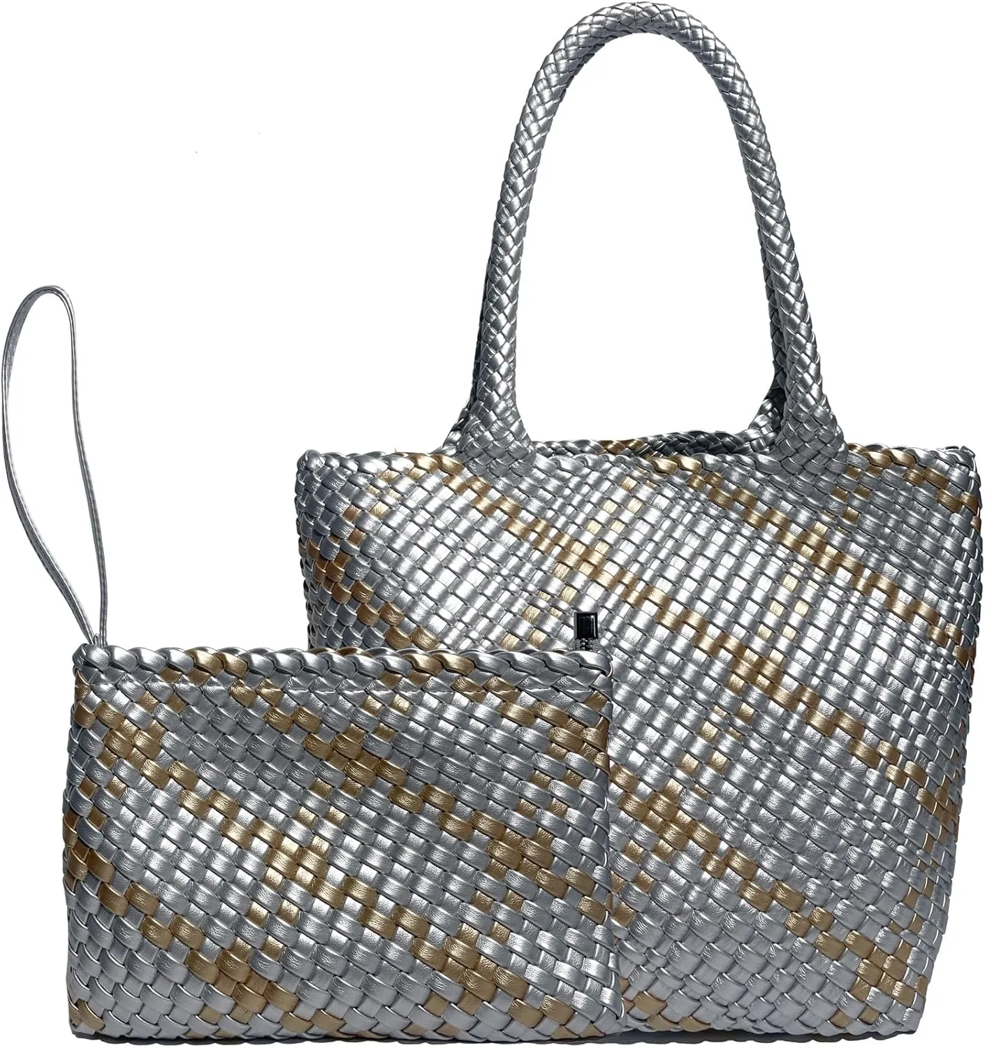JINMANXUE Fashion Woven Bag Shopper Bag Travel Handbags and Purses Women Tote Bag Large Capacity Shoulder Bags