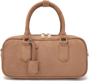 JOLLQUE Suede Crossbody Bag for Women,Spring Summer Luxury Handbags Purse,Fashion Small Designer Shoulder Bag